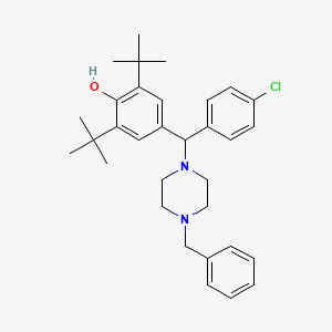 4-((4-Benzylpiperazin-1-yl)(4-chlorophenyl)methyl)-2,6-di-tert-butylphenol