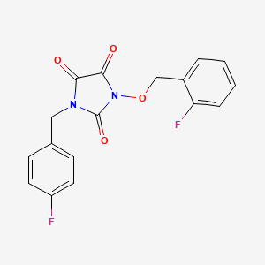 molecular formula C17H12F2N2O4 B2754448 1-[(2-氟苯基)甲氧基]-3-[(4-氟苯基)甲基]咪唑烷-2,4,5-三酮 CAS No. 320422-93-3