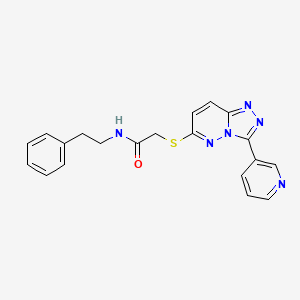 molecular formula C20H18N6OS B2754450 N-phenethyl-2-((3-(pyridin-3-yl)-[1,2,4]triazolo[4,3-b]pyridazin-6-yl)thio)acetamide CAS No. 868968-99-4