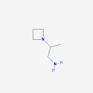 molecular formula C6H14N2 B2754456 2-(Azetidin-1-yl)propan-1-amine CAS No. 1555973-00-6