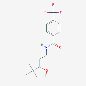 molecular formula C15H20F3NO2 B2754462 N-(3-hydroxy-4,4-dimethylpentyl)-4-(trifluoromethyl)benzamide CAS No. 1396792-19-0