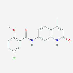 5-chloro-2-methoxy-N-(4-methyl-2-oxo-1H-quinolin-7-yl)benzamide