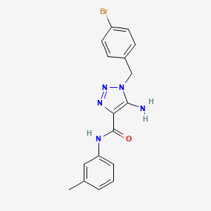 5-amino-1-[(4-bromophenyl)methyl]-N-(3-methylphenyl)triazole-4-carboxamide