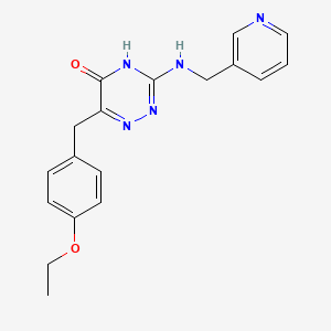 molecular formula C18H19N5O2 B2754480 6-(4-ethoxybenzyl)-3-((pyridin-3-ylmethyl)amino)-1,2,4-triazin-5(4H)-one CAS No. 905765-09-5