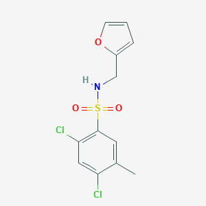 molecular formula C12H11Cl2NO3S B275450 2,4-dichloro-N-(furan-2-ylmethyl)-5-methylbenzenesulfonamide 