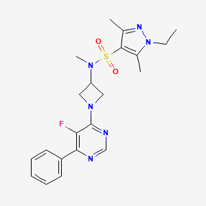 molecular formula C21H25FN6O2S B2754500 1-Ethyl-N-[1-(5-fluoro-6-phenylpyrimidin-4-yl)azetidin-3-yl]-N,3,5-trimethylpyrazole-4-sulfonamide CAS No. 2380182-13-6