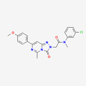 molecular formula C22H20ClN5O3 B2754516 N-cyclopropyl-1-{4-[(2-methoxybenzoyl)amino]benzoyl}prolinamide CAS No. 1251590-69-8