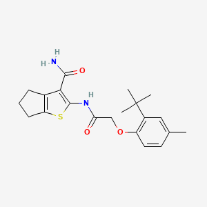2-{[(2-tert-butyl-4-methylphenoxy)acetyl]amino}-5,6-dihydro-4H-cyclopenta[b]thiophene-3-carboxamide