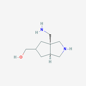 molecular formula C9H18N2O B2754519 [(3Ar,6aS)-3a-(氨基甲基)-2,3,4,5,6,6a-六氢-1H-环戊[c]吡咯-5-基]甲醇 CAS No. 2361625-32-1
