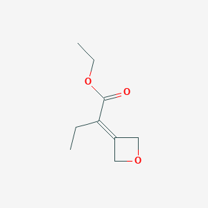 molecular formula C9H14O3 B2754520 Ethyl 2-(oxetan-3-ylidene)butanoate CAS No. 2157157-35-0