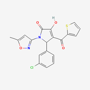 5-(3-chlorophenyl)-3-hydroxy-1-(5-methylisoxazol-3-yl)-4-(thiophene-2-carbonyl)-1H-pyrrol-2(5H)-one