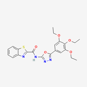 molecular formula C22H22N4O5S B2754532 N-(5-(3,4,5-三乙氧基苯基)-1,3,4-噁二唑-2-基)苯并[d]噻唑-2-甲酰胺 CAS No. 891125-89-6