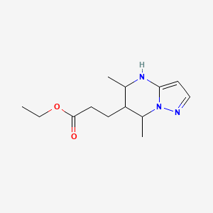 molecular formula C13H21N3O2 B2754540 Ethyl 3-(5,7-dimethyl-4,5,6,7-tetrahydropyrazolo[1,5-a]pyrimidin-6-yl)propanoate CAS No. 2248401-12-7