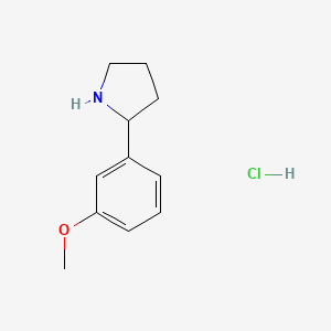 molecular formula C11H16ClNO B2754544 2-(3-Methoxyphenyl)pyrrolidine hydrochloride CAS No. 103861-77-4; 1197235-92-9