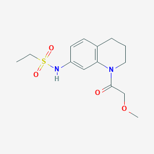 molecular formula C14H20N2O4S B2754545 N-(1-(2-methoxyacetyl)-1,2,3,4-tetrahydroquinolin-7-yl)ethanesulfonamide CAS No. 1172710-77-8