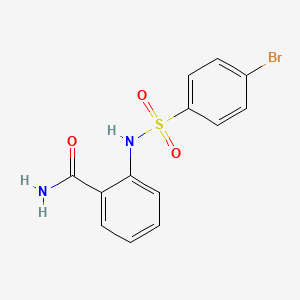 molecular formula C13H11BrN2O3S B2754549 2-{[(4-Bromophenyl)sulfonyl]amino}benzamide CAS No. 333441-46-6