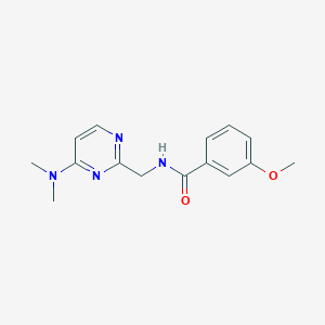 molecular formula C15H18N4O2 B2754560 N-((4-(dimethylamino)pyrimidin-2-yl)methyl)-3-methoxybenzamide CAS No. 1797250-88-4