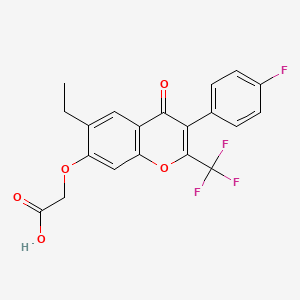 2-{[6-ethyl-3-(4-fluorophenyl)-4-oxo-2-(trifluoromethyl)-4H-chromen-7-yl]oxy}acetic acid