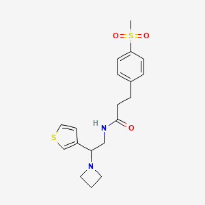 N-(2-(azetidin-1-yl)-2-(thiophen-3-yl)ethyl)-3-(4-(methylsulfonyl)phenyl)propanamide