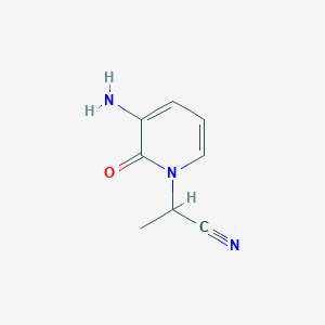 molecular formula C8H9N3O B2754568 2-(3-氨基-2-氧代吡啶-1-基)丙腈 CAS No. 1614217-71-8