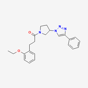 3-(2-ethoxyphenyl)-1-(3-(4-phenyl-1H-1,2,3-triazol-1-yl)pyrrolidin-1-yl)propan-1-one