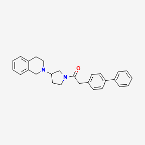 2-([1,1'-biphenyl]-4-yl)-1-(3-(3,4-dihydroisoquinolin-2(1H)-yl)pyrrolidin-1-yl)ethanone