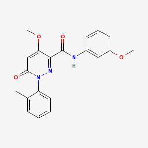 molecular formula C20H19N3O4 B2754600 4-methoxy-N-(3-methoxyphenyl)-1-(2-methylphenyl)-6-oxopyridazine-3-carboxamide CAS No. 1002254-98-9