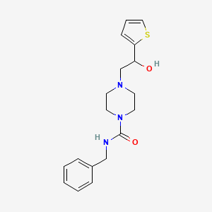 molecular formula C18H23N3O2S B2754607 N-苄基-4-(2-羟基-2-(噻吩-2-基)乙基)哌嗪-1-甲酰胺 CAS No. 1396799-54-4