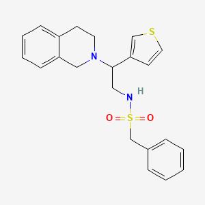 molecular formula C22H24N2O2S2 B2754613 N-(2-(3,4-dihydroisoquinolin-2(1H)-yl)-2-(thiophen-3-yl)ethyl)-1-phenylmethanesulfonamide CAS No. 954600-60-3