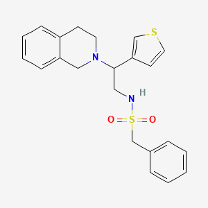 molecular formula C22H24N2O2S2 B2754613 N-(2-(3,4-二氢异喹啉-2(1H)-基)-2-(噻吩-3-基)乙基)-1-苯甲磺酰胺 CAS No. 954600-60-3