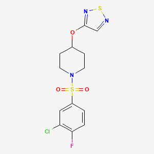 1-(3-Chloro-4-fluorobenzenesulfonyl)-4-(1,2,5-thiadiazol-3-yloxy)piperidine