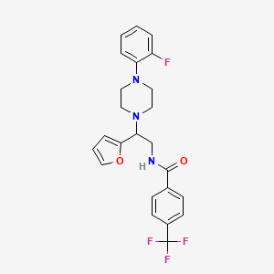 N-(2-(4-(2-fluorophenyl)piperazin-1-yl)-2-(furan-2-yl)ethyl)-4-(trifluoromethyl)benzamide