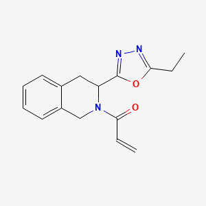 molecular formula C16H17N3O2 B2754626 1-[3-(5-Ethyl-1,3,4-oxadiazol-2-yl)-1,2,3,4-tetrahydroisoquinolin-2-yl]prop-2-en-1-one CAS No. 2094335-68-7