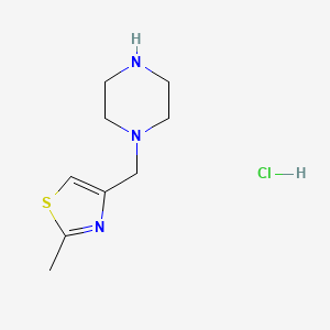 molecular formula C9H16ClN3S B2754627 1-[(2-Methyl-1,3-thiazol-4-yl)methyl]piperazine hydrochloride CAS No. 1052539-75-9