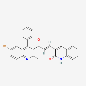 molecular formula C28H19BrN2O2 B2754629 (E)-3-(3-(6-bromo-2-methyl-4-phenylquinolin-3-yl)-3-oxoprop-1-en-1-yl)quinolin-2(1H)-one CAS No. 321556-10-9