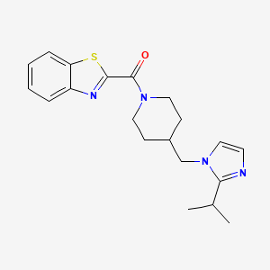 molecular formula C20H24N4OS B2754632 苯并[d]噻唑-2-基(4-((2-异丙基-1H-咪唑-1-基)甲基)哌啶-1-基)甲酮 CAS No. 1334371-86-6