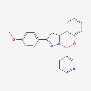 molecular formula C22H19N3O2 B2754641 2-(4-甲氧基苯基)-5-吡啶-3-基-1,10b-二氢噻唑并[1,5-c][1,3]苯并噁啉 CAS No. 500001-98-9