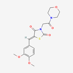 molecular formula C18H20N2O6S B2754647 (Z)-5-(3,4-二甲氧基苯甲亚甲基)-3-(2-吗啉基-2-氧代乙基)噻唑烷-2,4-二酮 CAS No. 430443-18-8