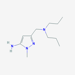 molecular formula C11H22N4 B2754649 5-[(Dipropylamino)methyl]-2-methylpyrazol-3-amine CAS No. 1267592-62-0
