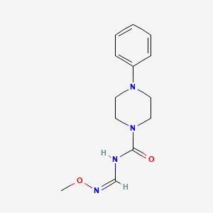 molecular formula C13H18N4O2 B2754655 N-[(methoxyimino)methyl]-4-phenyltetrahydro-1(2H)-pyrazinecarboxamide CAS No. 338977-14-3