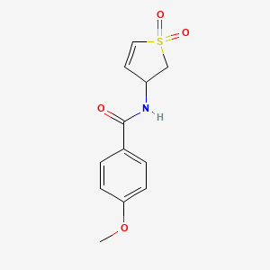molecular formula C12H13NO4S B2754657 N-(1,1-dioxido-2,3-dihydrothiophen-3-yl)-4-methoxybenzamide CAS No. 946203-34-5