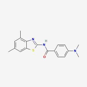 molecular formula C18H19N3OS B2754660 4-(dimethylamino)-N-(4,6-dimethylbenzo[d]thiazol-2-yl)benzamide CAS No. 441289-53-8
