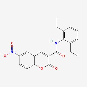 molecular formula C20H18N2O5 B2754666 N-(2,6-二乙基苯基)-6-硝基-2-氧代色素-3-甲酰胺 CAS No. 873577-76-5