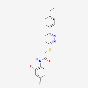 molecular formula C20H17F2N3OS B2754688 N-(2,4-difluorophenyl)-2-[6-(4-ethylphenyl)pyridazin-3-yl]sulfanylacetamide CAS No. 896046-21-2