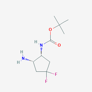 molecular formula C10H18F2N2O2 B2754689 Tert-butyl N-[(1R,2S)-2-amino-4,4-difluorocyclopentyl]carbamate CAS No. 1932402-82-8