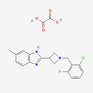 molecular formula C20H19ClFN3O4 B2754691 2-(1-(2-chloro-6-fluorobenzyl)azetidin-3-yl)-5-methyl-1H-benzo[d]imidazole oxalate CAS No. 1421509-48-9
