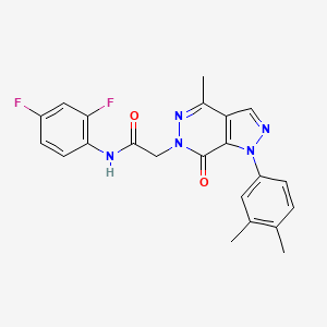 molecular formula C22H19F2N5O2 B2754693 N-(2,4-difluorophenyl)-2-(1-(3,4-dimethylphenyl)-4-methyl-7-oxo-1H-pyrazolo[3,4-d]pyridazin-6(7H)-yl)acetamide CAS No. 941973-47-3