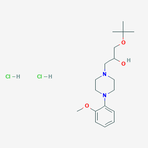 molecular formula C18H32Cl2N2O3 B2754697 1-(Tert-butoxy)-3-(4-(2-methoxyphenyl)piperazin-1-yl)propan-2-ol dihydrochloride CAS No. 1185451-75-5