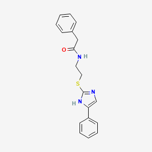 2-phenyl-N-(2-((5-phenyl-1H-imidazol-2-yl)thio)ethyl)acetamide