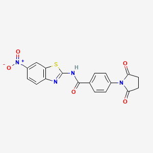 4-(2,5-dioxopyrrolidin-1-yl)-N-(6-nitro-1,3-benzothiazol-2-yl)benzamide
